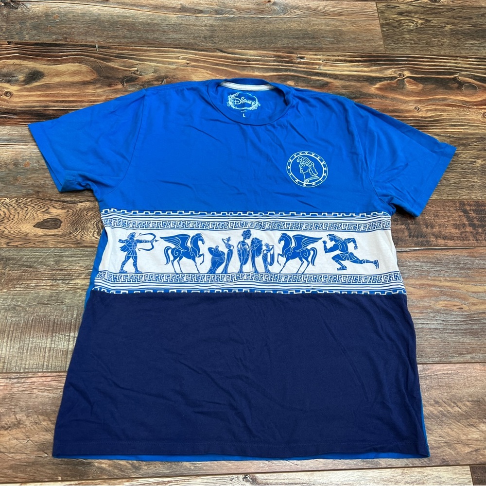 Disney Blue with Hercules Print T-shirt Size L